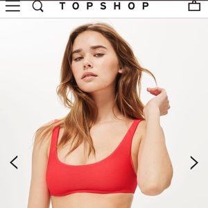 NWT TopShop ribbed crop bikini top